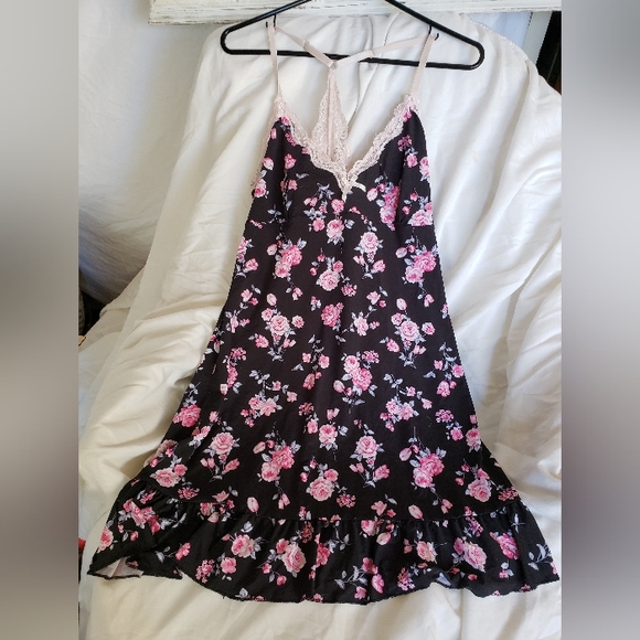 Laura Ashley Other - Laura Ashley black nightgown with pink floral print. Size large. Never worn.
